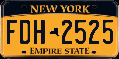 NY license plate FDH2525