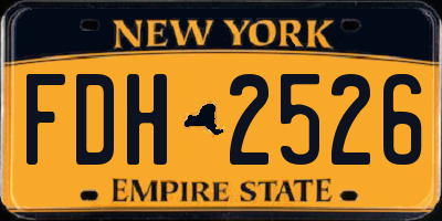 NY license plate FDH2526