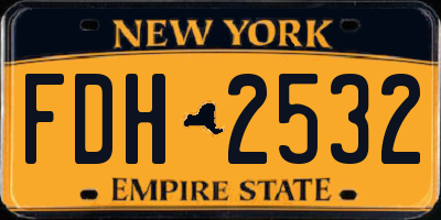 NY license plate FDH2532