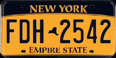NY license plate FDH2542