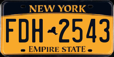 NY license plate FDH2543