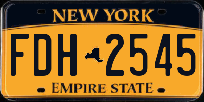 NY license plate FDH2545