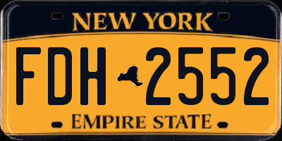 NY license plate FDH2552