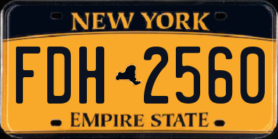 NY license plate FDH2560