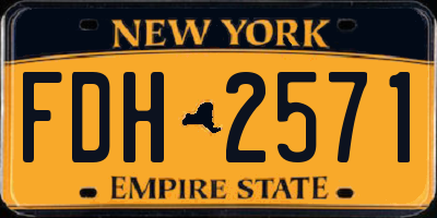 NY license plate FDH2571