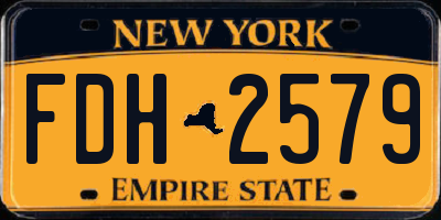 NY license plate FDH2579