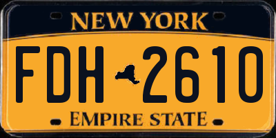 NY license plate FDH2610