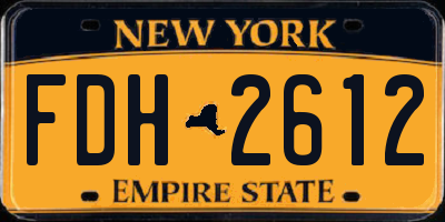 NY license plate FDH2612