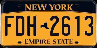 NY license plate FDH2613