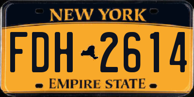 NY license plate FDH2614