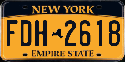 NY license plate FDH2618