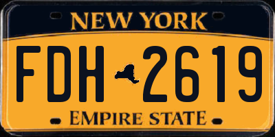 NY license plate FDH2619