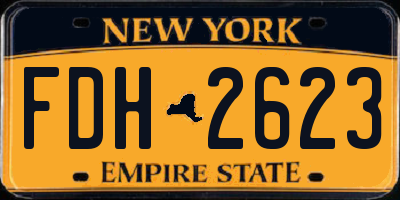 NY license plate FDH2623