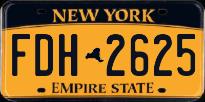 NY license plate FDH2625