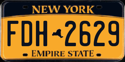 NY license plate FDH2629