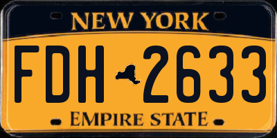 NY license plate FDH2633