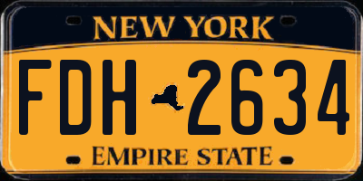 NY license plate FDH2634