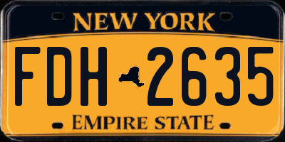 NY license plate FDH2635
