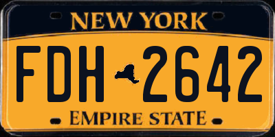 NY license plate FDH2642