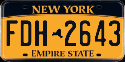 NY license plate FDH2643