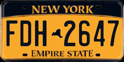 NY license plate FDH2647