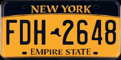 NY license plate FDH2648