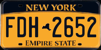 NY license plate FDH2652