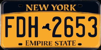 NY license plate FDH2653