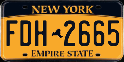 NY license plate FDH2665