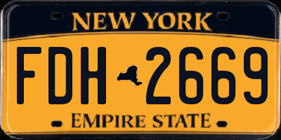 NY license plate FDH2669