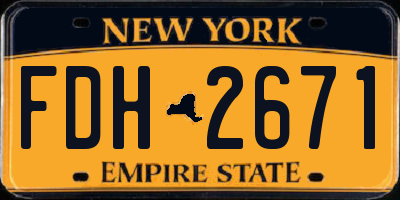 NY license plate FDH2671