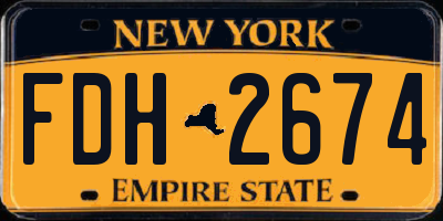 NY license plate FDH2674