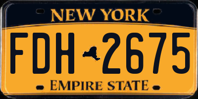 NY license plate FDH2675