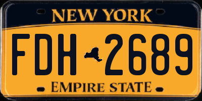 NY license plate FDH2689