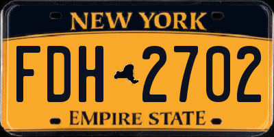 NY license plate FDH2702