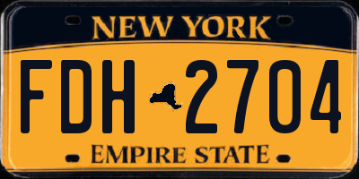 NY license plate FDH2704