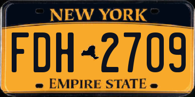 NY license plate FDH2709