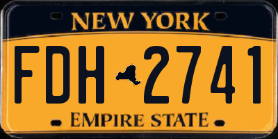 NY license plate FDH2741