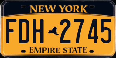 NY license plate FDH2745