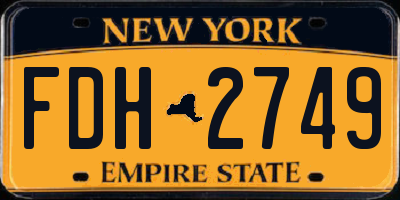 NY license plate FDH2749