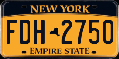 NY license plate FDH2750