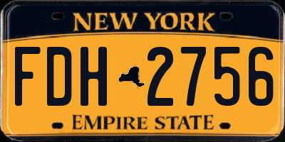 NY license plate FDH2756