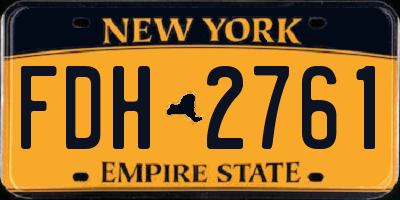 NY license plate FDH2761