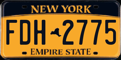 NY license plate FDH2775