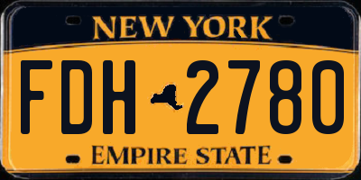 NY license plate FDH2780