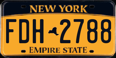 NY license plate FDH2788