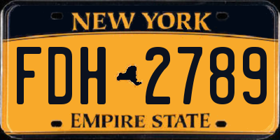 NY license plate FDH2789