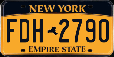 NY license plate FDH2790