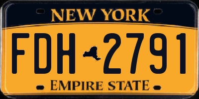 NY license plate FDH2791