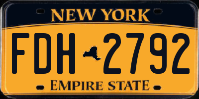 NY license plate FDH2792